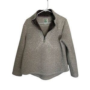 GreenTea Textured Gray Quarter-Zip Sweater